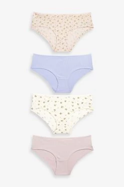 Next Cotton Rib Knickers 4 Pack