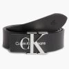 Calvin Klein Black Monogram Hardware Belt -Fashion Women U87147s