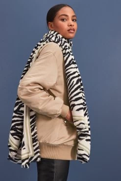 Next Zebra Print Border Midweight Scarf -Fashion Women U88 699s2