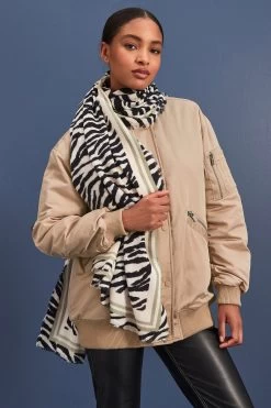 Next Zebra Print Border Midweight Scarf -Fashion Women U88 699s4
