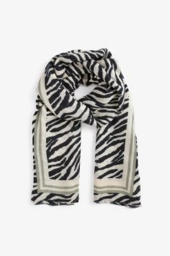Next Zebra Print Border Midweight Scarf -Fashion Women U88 699s5