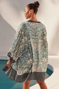 Next Blue Morris & Co. Floral Print Kimono -Fashion Women U88 778s3