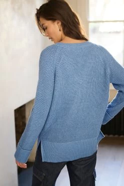 Next Sparkle Rib Detail V-Neck Tunic Jumper -Fashion Women U89 358s3