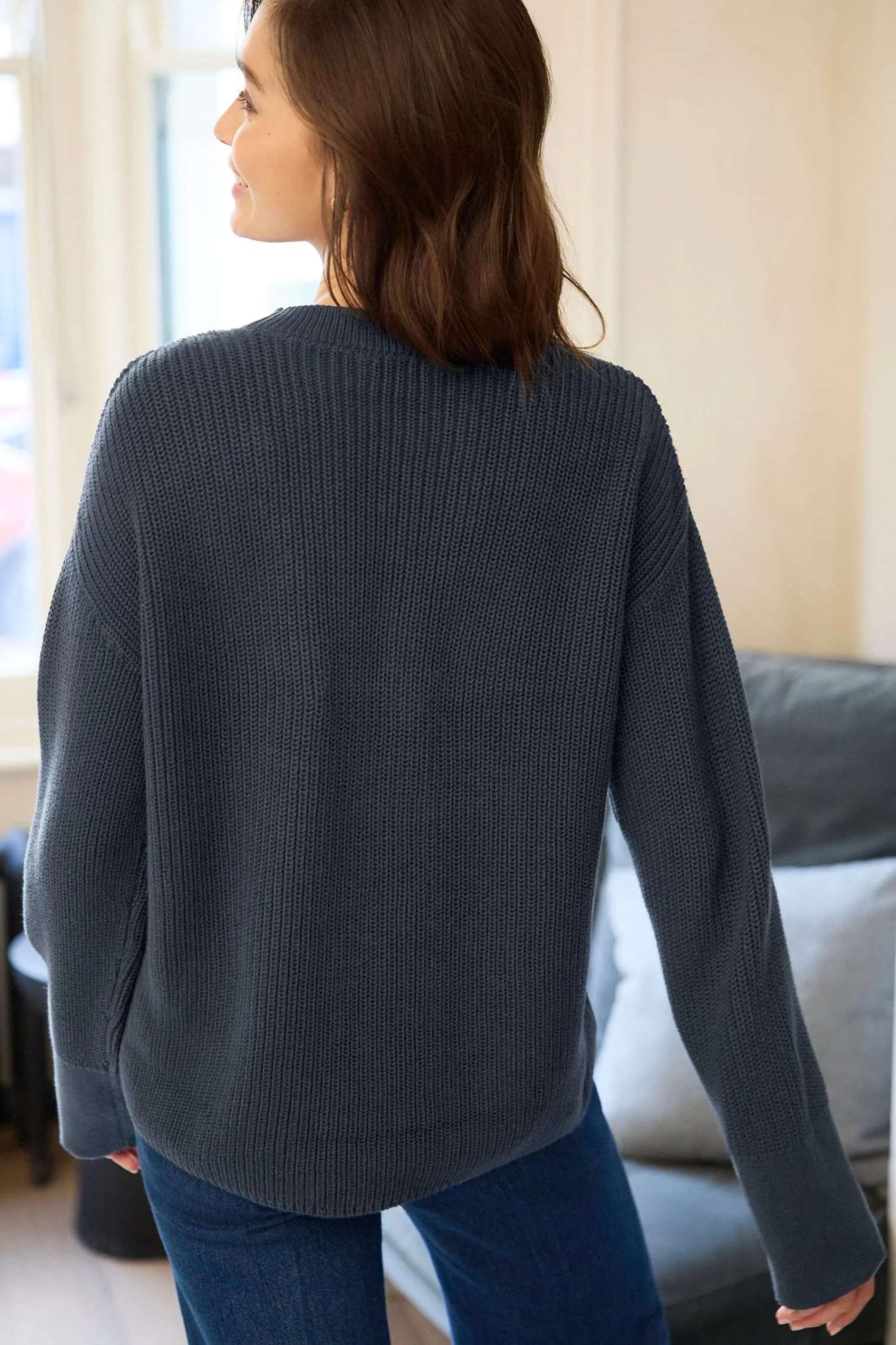 Next 100% Cotton Crew Neck Jumper 4 Next 100% Cotton Crew Neck Jumper - Image 2