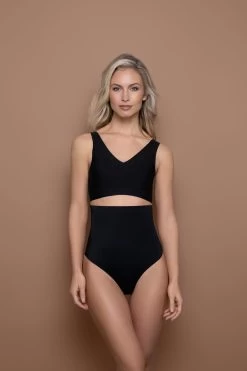 Bye Bra Black Invisible High Waist Thongs