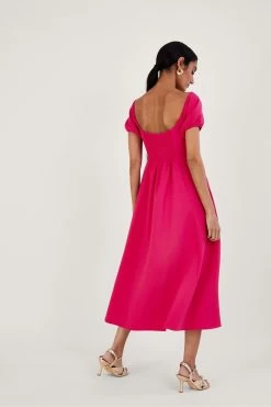 Monsoon Pink Katie Ring Detail Bardot Dress -Fashion Women U96120s2