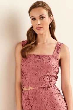 Next Sleeveless Co Ord Lace Detail Tie Back Top