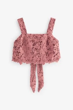 Next Sleeveless Co Ord Lace Detail Tie Back Top -Fashion Women U99 290s5
