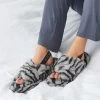 Next Grey Zebra Faux Fur Crossover Slider Slippers -Fashion Women U99652s