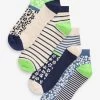 Next Blue/Green Floral Trainer Socks 4 Pack -Fashion Women UJN122s